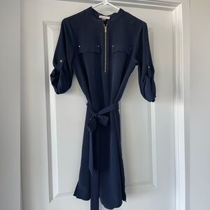 Calvin Klein Long Sleeve Navy Dress Size 6 EUC